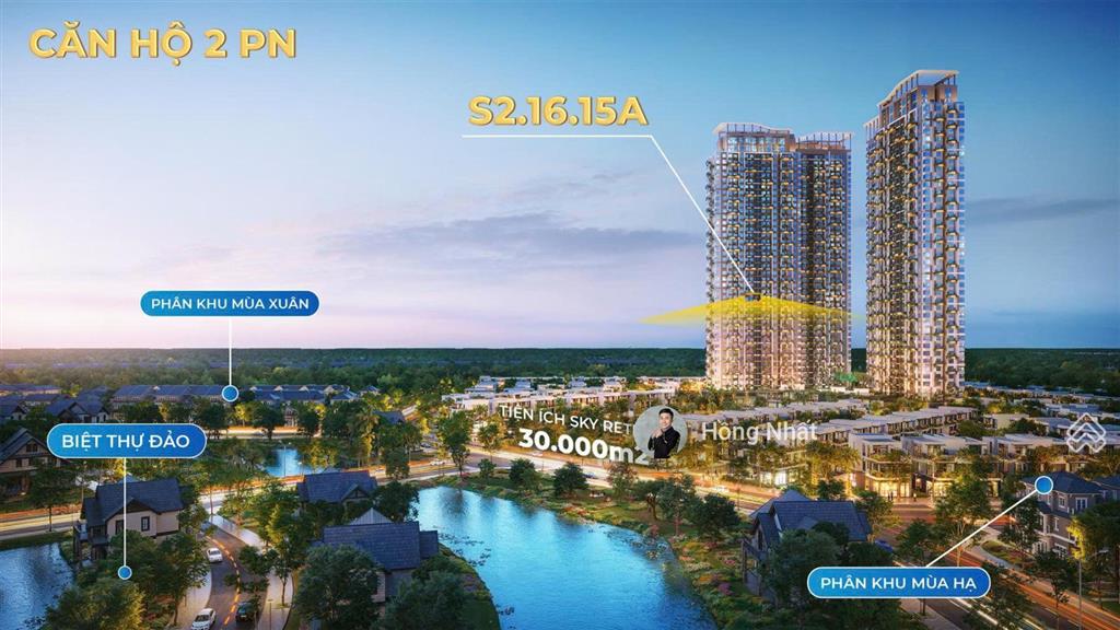 Hot! bán gấp căn 2pn sky retreat eco retreat view công viên 30.000m², tầng đẹp, 86.03m² chỉ 4,391tỷ