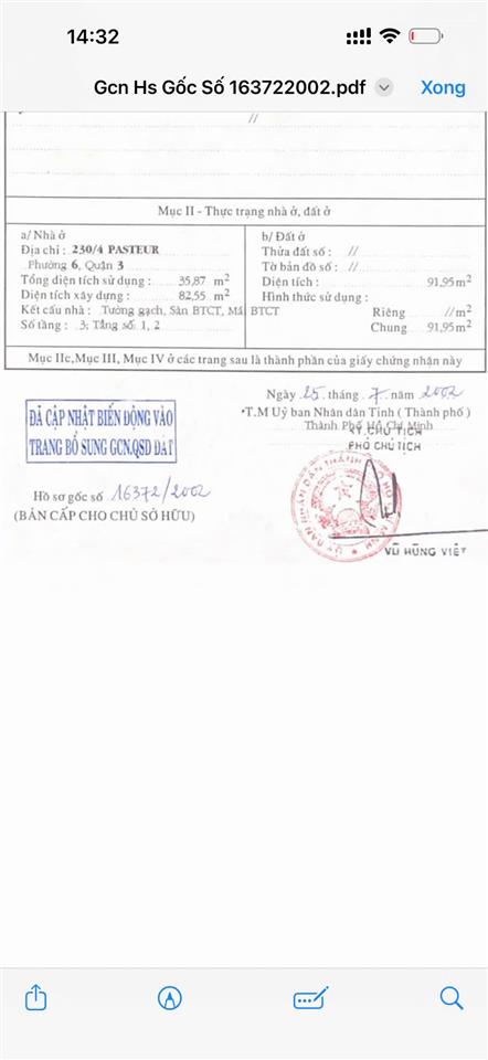 Bán nhà chung cư cho thuê dòng tiền ổn định trung tâm quận 3, đường pasteur
