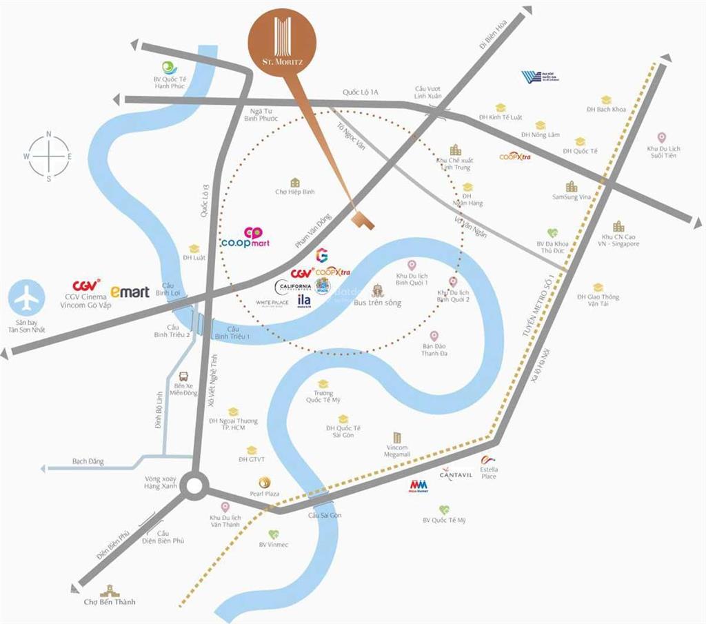 Căn hộ st. moritz dt 70m² tầng 12 view sát mặt sông giá chỉ 5.2 tỷ