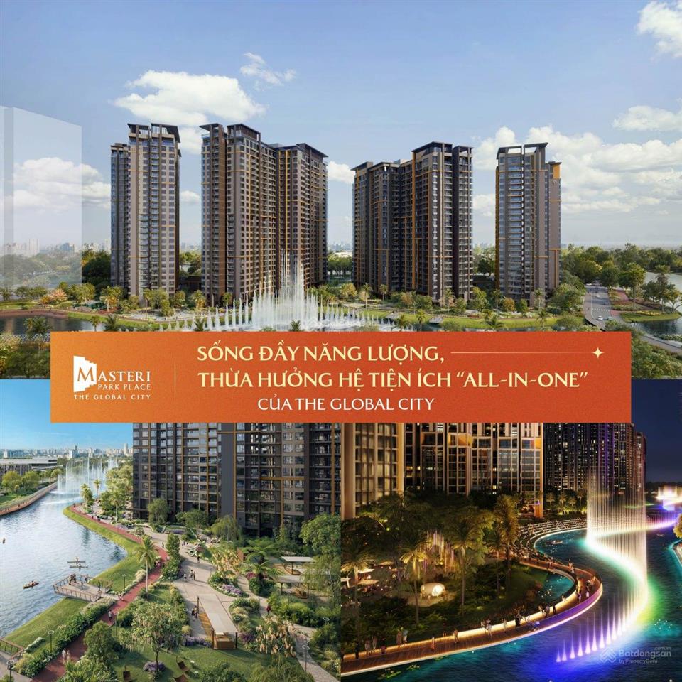 Căn hộ masteri park place the global city 2pn, giá bán hơn 128tr/m2, hỗ trợ vay ưu đãi