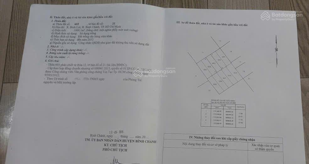 Cần bán lô đất đường kênh 5  vườn thơm, x. bình lợi