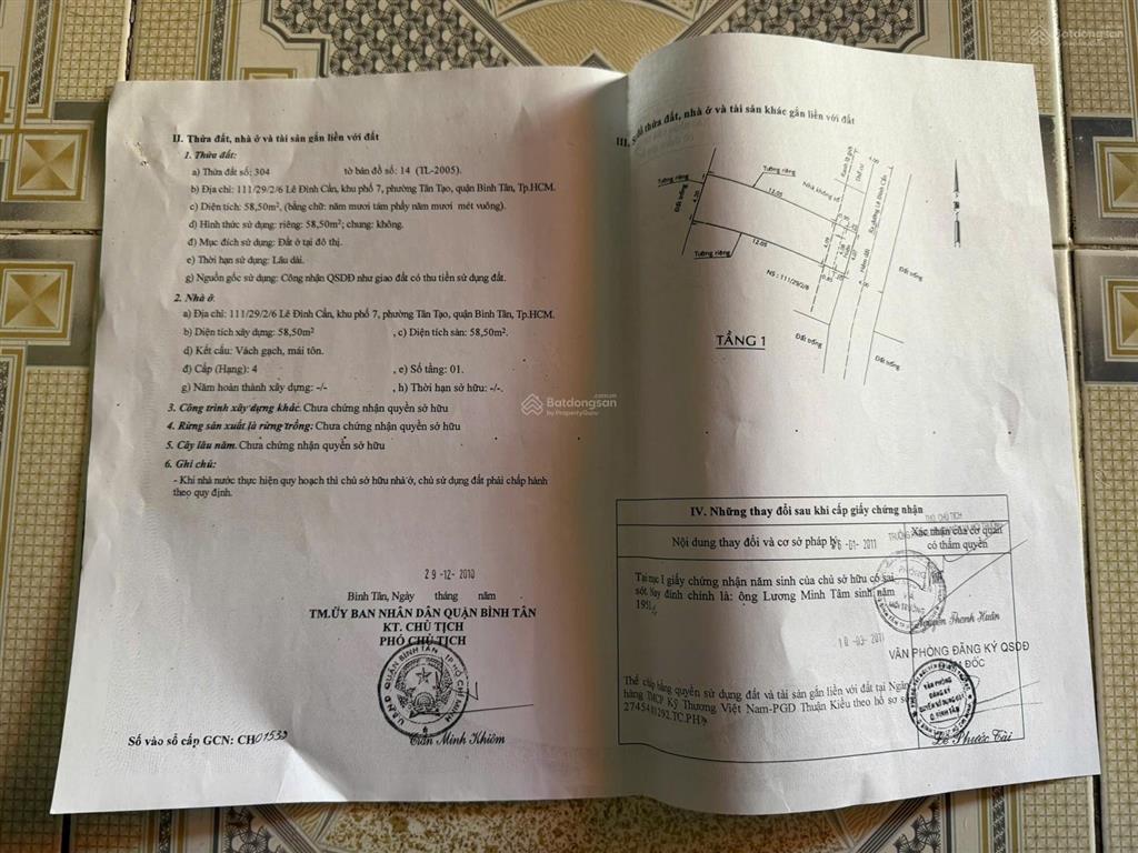 Nhà hẻm 111 lê đình cẩn  gần khu tên lửa.