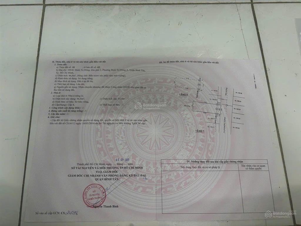 Cần bán nhà hẻm 109 bình trị đông  gần kdc tên lửa.
