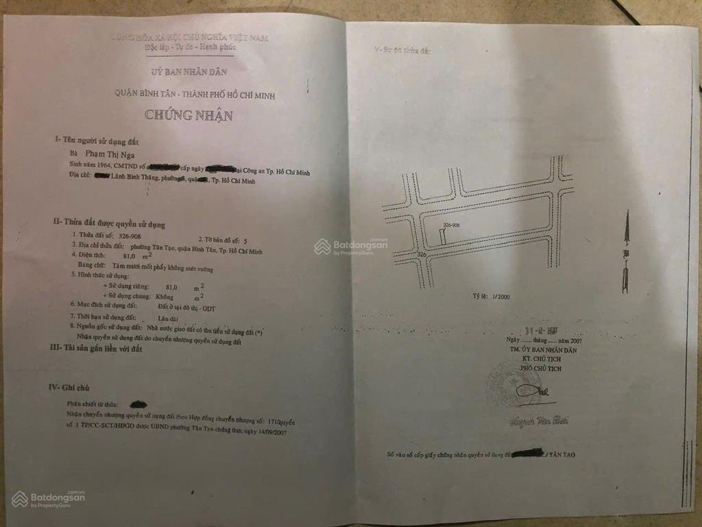 Cần bán lô đất số 60, đường 47  kdc tân tạo, tên lửa