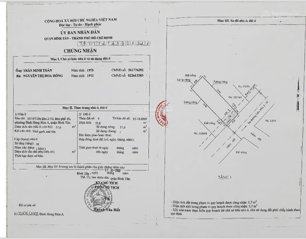 Nhà hxh 33 đường lk 2  10, p. bình hưng hòa a