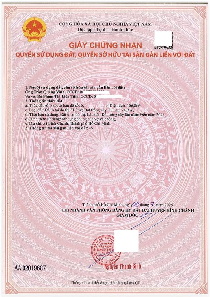 Bán nền đất thổ + nhà phố kdc bình chánh đường hoàng phan thái  xà bình chánh tp. hcm