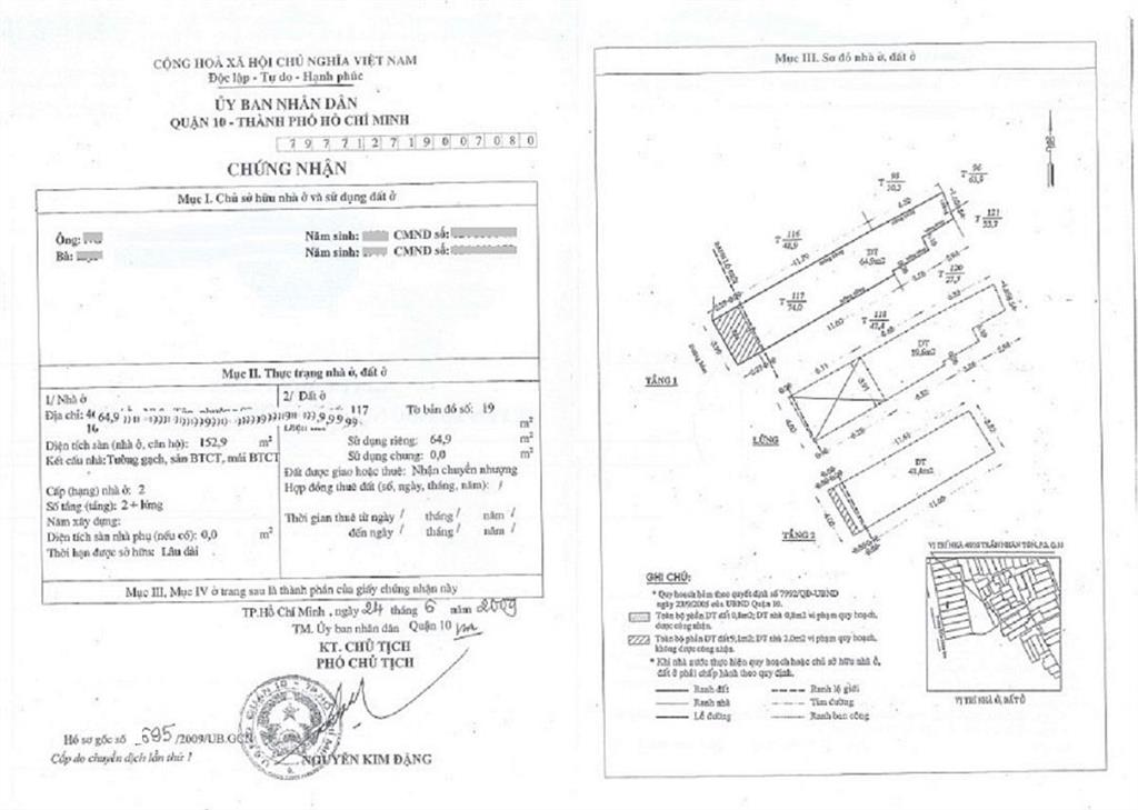 Bán nhà hẻm 4m, đường trần nhân tôn 64,9m2  3 tầng, 9,7 tỷ/tl, p2q10