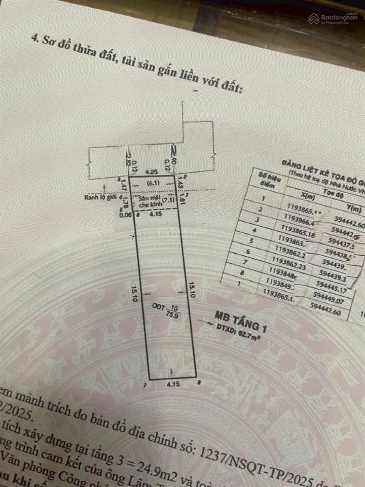 Bán nhà hxh đường bình long 76m2, 3 tầng  6,75 tỷ/tl, phường phú thọ hòa, tphcm