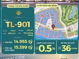 Bán nhà phố trục đường tương lai 75m2  4 tầng  14,955 tỷ  vinhomes green paradise cần giờ tp.hcm