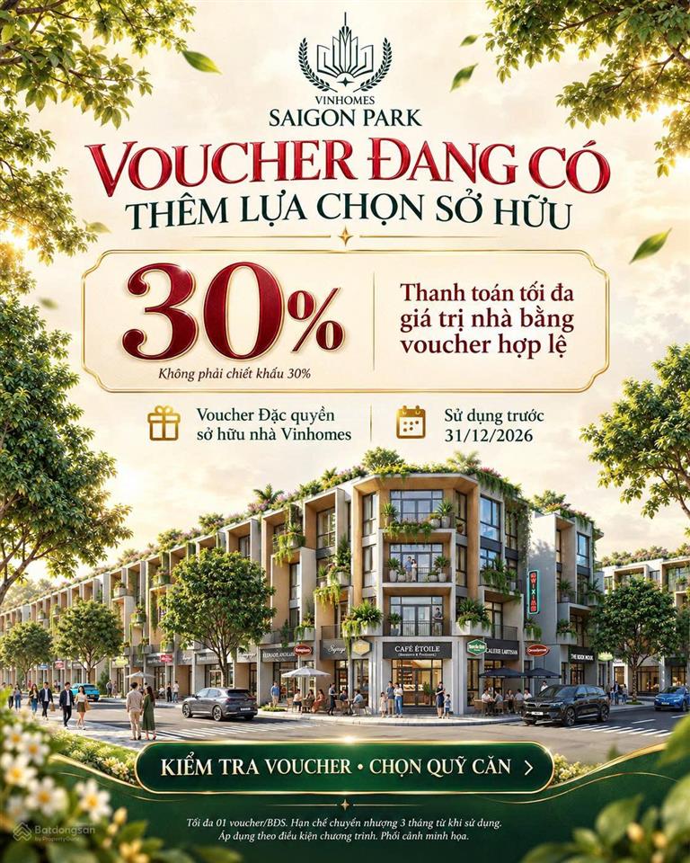 Bán nhà phố liền kề vinhomes sài gòn park 50m2 4tầng (as8212) 5,674 tỷ xã xuân thới sơn tp.hcm