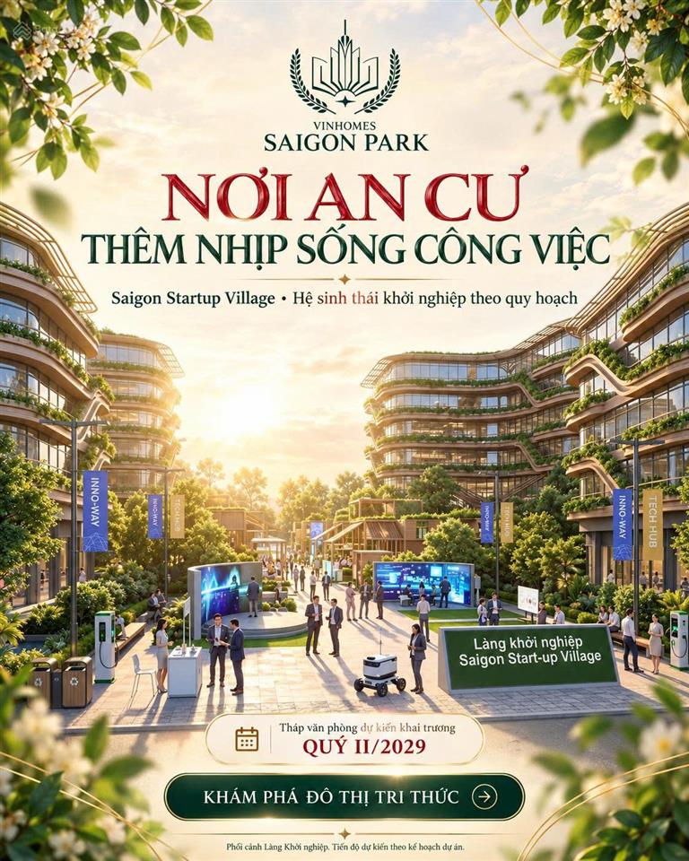 Bán nhà phố liền kề vinhomes sài gòn park 50m2 4tầng (as8212) 5,674 tỷ xã xuân thới sơn tp.hcm