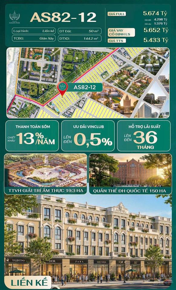 Bán nhà phố liền kề vinhomes sài gòn park 50m2 4tầng (as8212) 5,674 tỷ xã xuân thới sơn tp.hcm