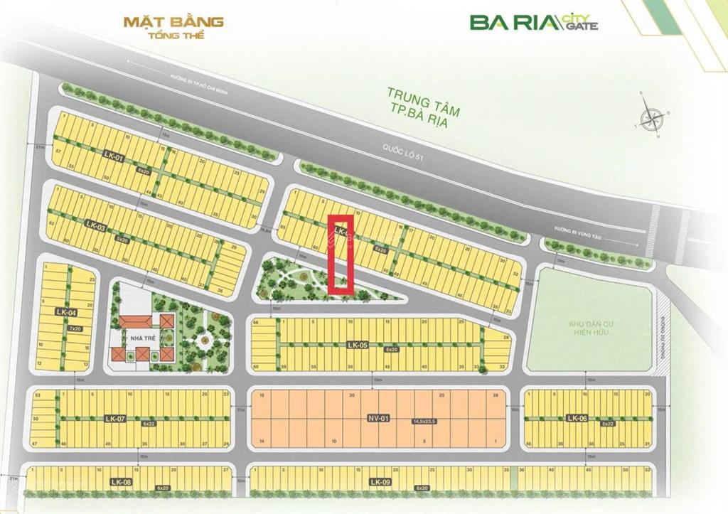 Bán nhà 4 tầng 323m2 kích thước 6x20m mặt tiền đường 15m ngay công viên khu cao cấp baria city gate