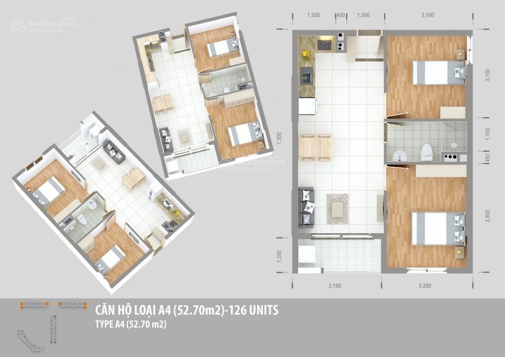 Căn hộ green town bình tân 68m2/ 2pn2wc/ 2.67 tỷ full nội thất, ht vay bank