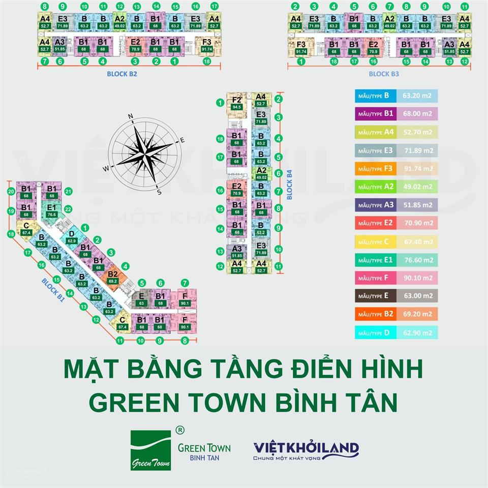Căn hộ green town bình tân 68m2/ 2pn2wc/ 2.67 tỷ full nội thất, ht vay bank