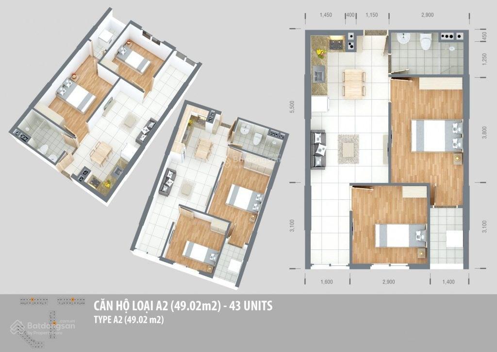 Chuyển nhượng căn hộ green town bình tân ở liền 63m2/ 2pn2wc/ 2,6 tỷ ,ht vay bank