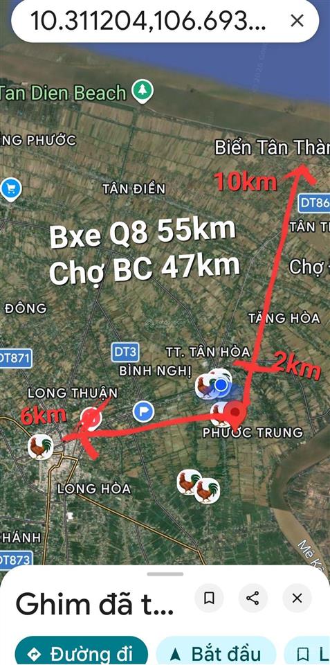 Đất thanh nhung 2, phước trung, gò công đông, tiền giang. 7,5x36m 122m2 thổ, đường xe 7chỗ 380tr tl