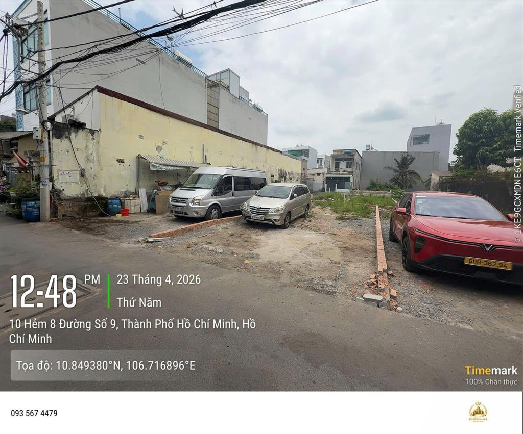 Bán đất tại đường số 9 phường hiệp bình phước thủ đức cũ. giáp vạn phúc city giá 4,5 tỷ