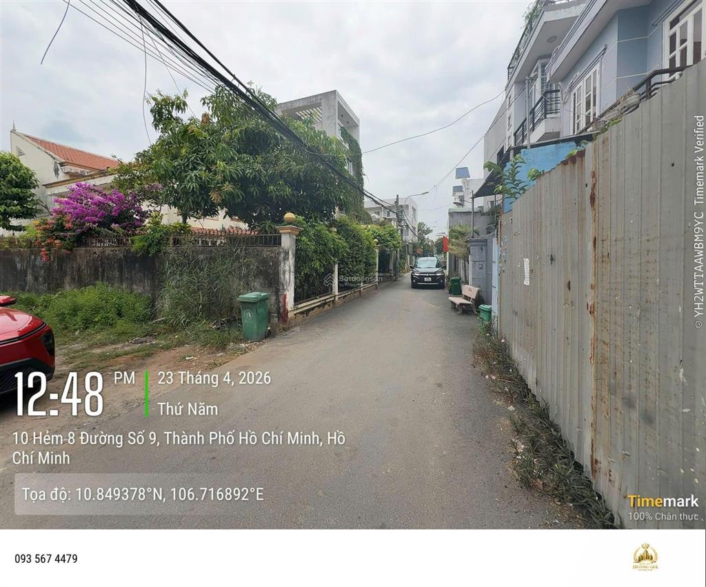 Bán đất tại đường số 9 phường hiệp bình phước thủ đức cũ. giáp vạn phúc city giá 4,5 tỷ