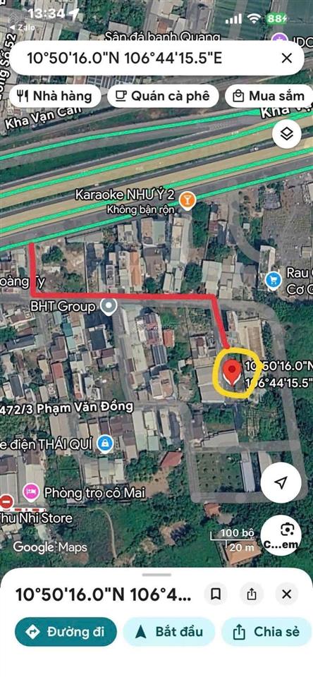 Giảm gần 2 tỷ. đất tc shr hxh đường phạm văn đồng phường hiệp bình tđ