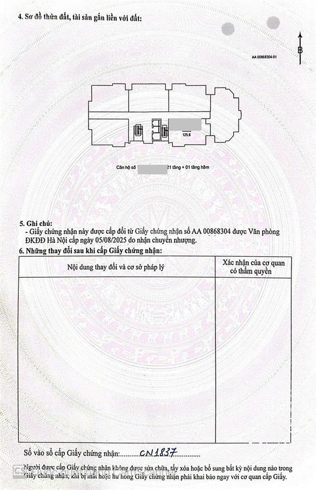 Chủ nhà cần bán căn hộ 125m tòa nhà n09 b2 khu đtm dịch vọng, phường cầu giấy
