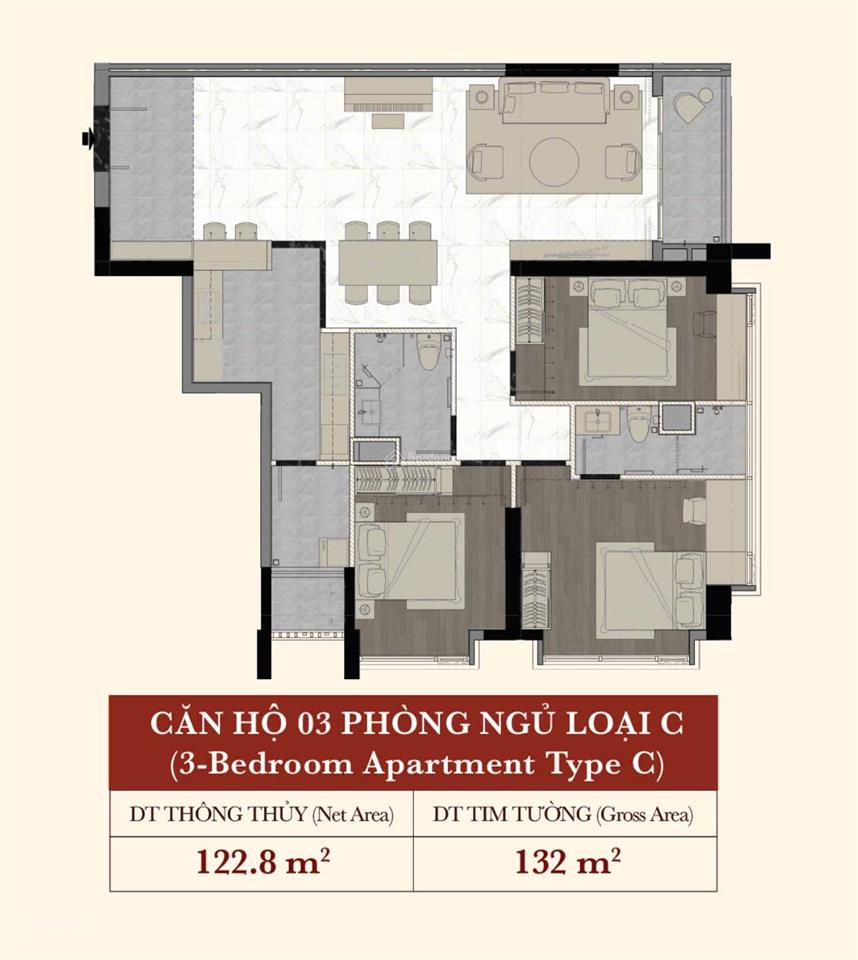 Chinh chủ bán căn hộ kiều by kita, trần hưng đạo, quận 5, 19,5 tỷ, 128m2 3pn + 2wc giáp quận 1