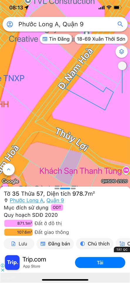 Mặt tiền nam hoà q9 vị trí ngay ga metro dt858m full thổ cư (20x52) nở hậu 23m xây dựng 17 tầng.
