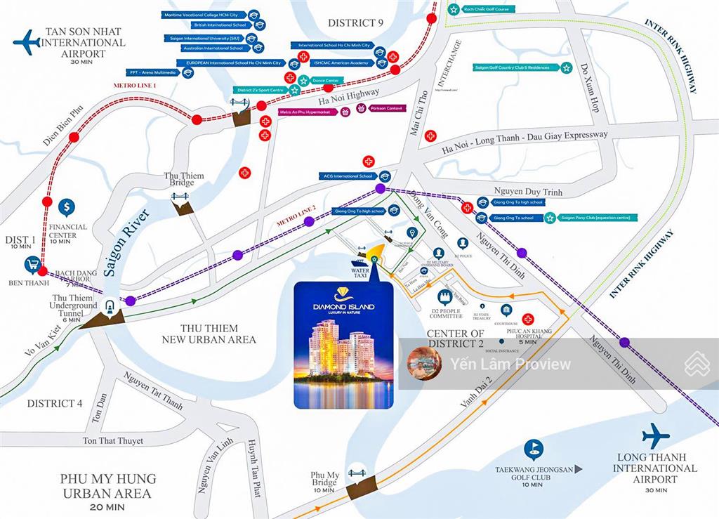 Căn hộ bán tại diamond island dkc gồm 2 phòng ngủ view sông với diện tích 99m2