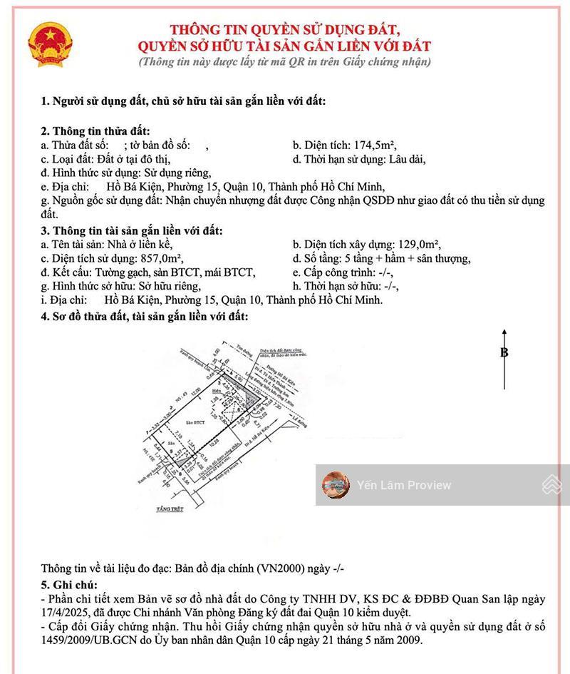 Bán tòa nhà hầm + 6 tầng quận 10, 175m2, pháp lý chuẩn, sẵn hợp đồng thuê, giá 65 tỷ