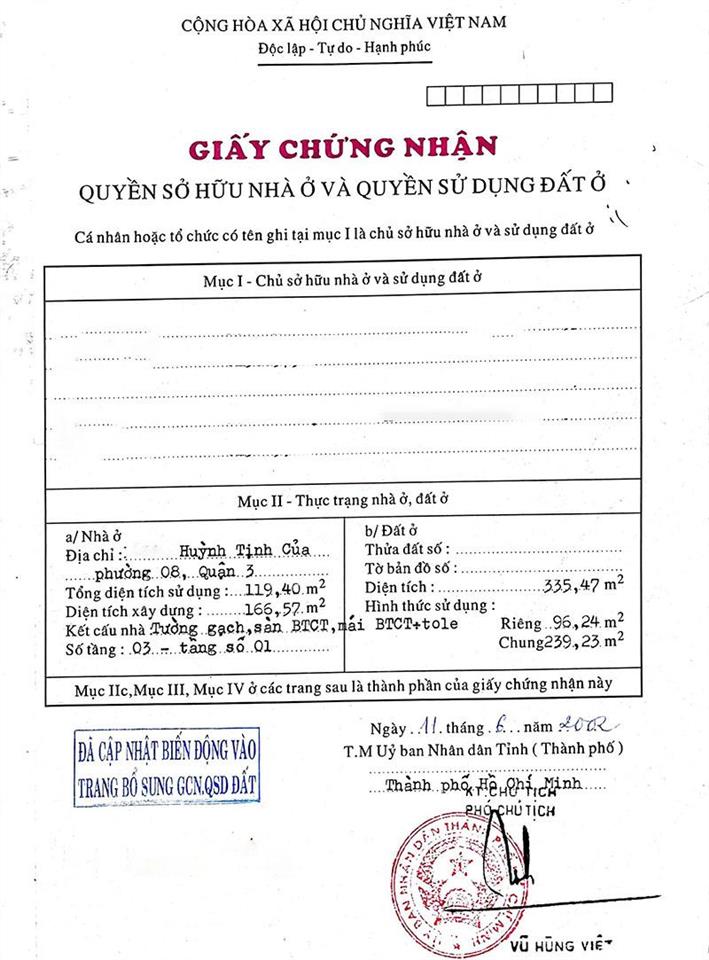 Bán nhà mặt tiền đường huỳnh tịnh của, 399m2, xây được cao tầng, vị trí đẹp