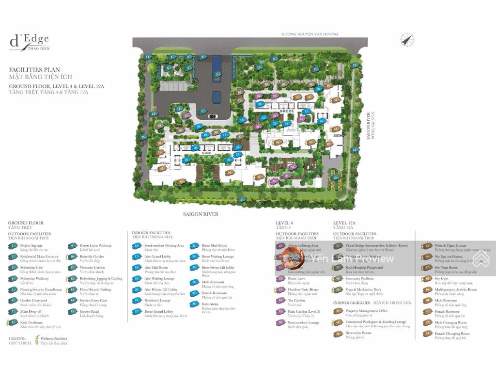 Bán hoặc cho thuê penthouse tại dedge thảo điền view sông gồm 5 phòng ngủ với diện tích 412m2