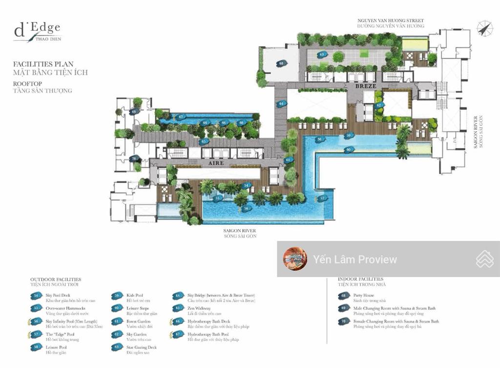 Bán hoặc cho thuê penthouse tại dedge thảo điền view sông gồm 5 phòng ngủ với diện tích 412m2