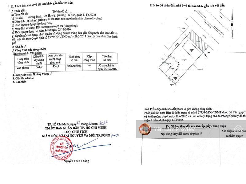 Bán nhà 2 mặt tiền đường đinh tiên hoàng, q1, 15x30m đất, 2 tầng, 115 tỷ
