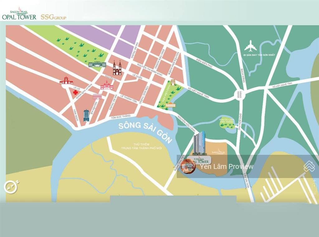 Căn hộ bán tại opal saigon pearl bình thạnh gồm 4 phòng ngủ view đẹp diện tích 157m²