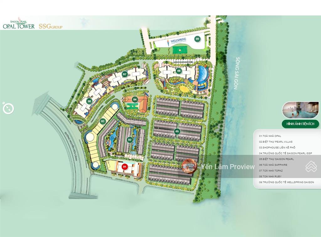 Căn hộ bán tại opal saigon pearl bình thạnh gồm 4 phòng ngủ view đẹp diện tích 157m²