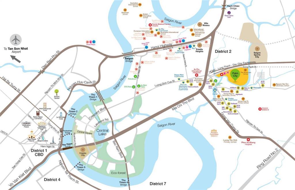 Bán căn hộ tại palm heights an phú gồm 3 phòng ngủ tầng cao view đẹp diện tích 105m2