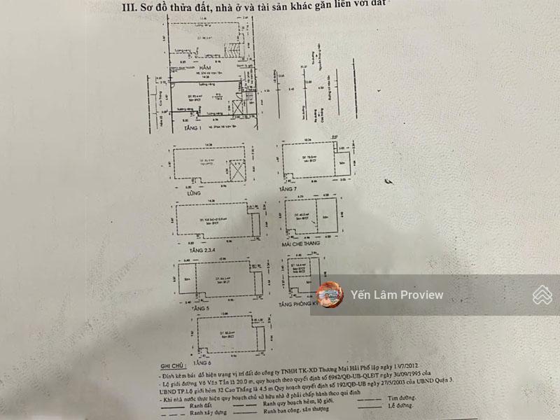Bán tòa nhà đường võ văn tần, bàn cờ, 5x17.6m, 1 hầm + 7 lầu, giá 85 tỷ