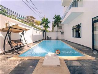 Bán villa đường số 57, 2 mặt tiền trước sau, khu compound, 496m2 đất, 3 tầng, 6pn