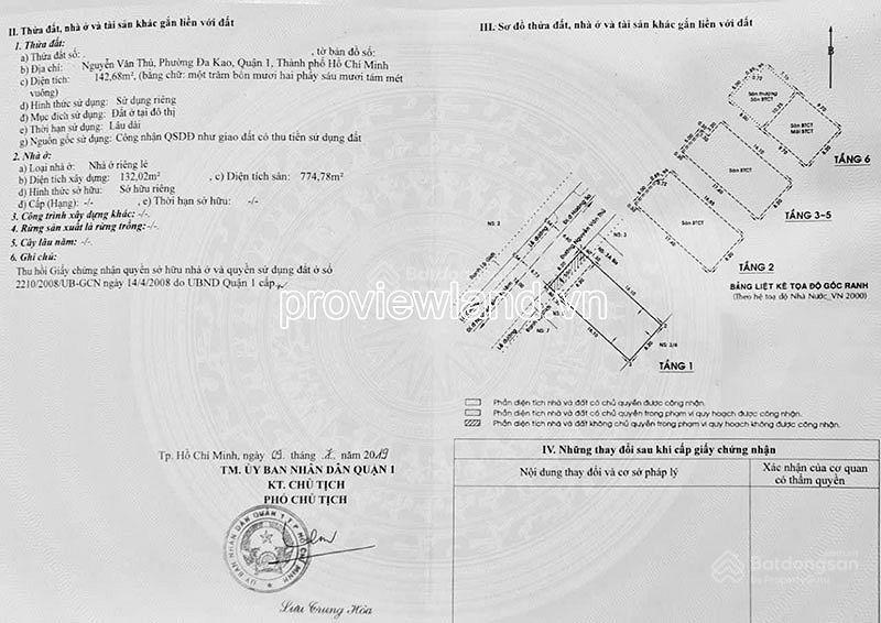 Bán toà nhà mt nguyễn văn thủ, q1, 142m2, ngang 8m, 6 tầng, hdt 60tr/th, 130 tỷ
