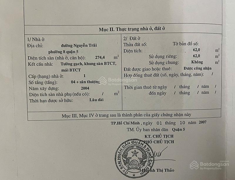 Bán nhà nguyễn trãi q5, 5 tầng, vị trí kinh doanh, 4m 17m, giá 40 tỷ