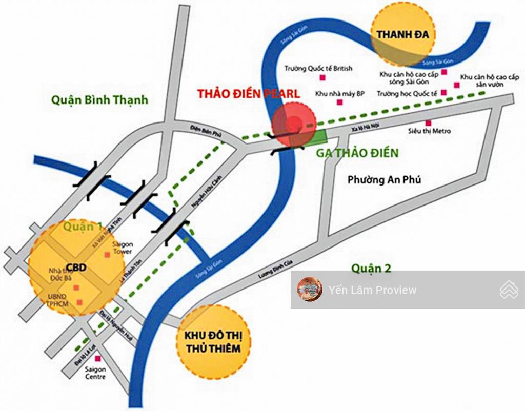 Bán căn hộ tại thảo điền pearl 3 phòng ngủ làm thành 2pn view đẹp có diện tích 134m²