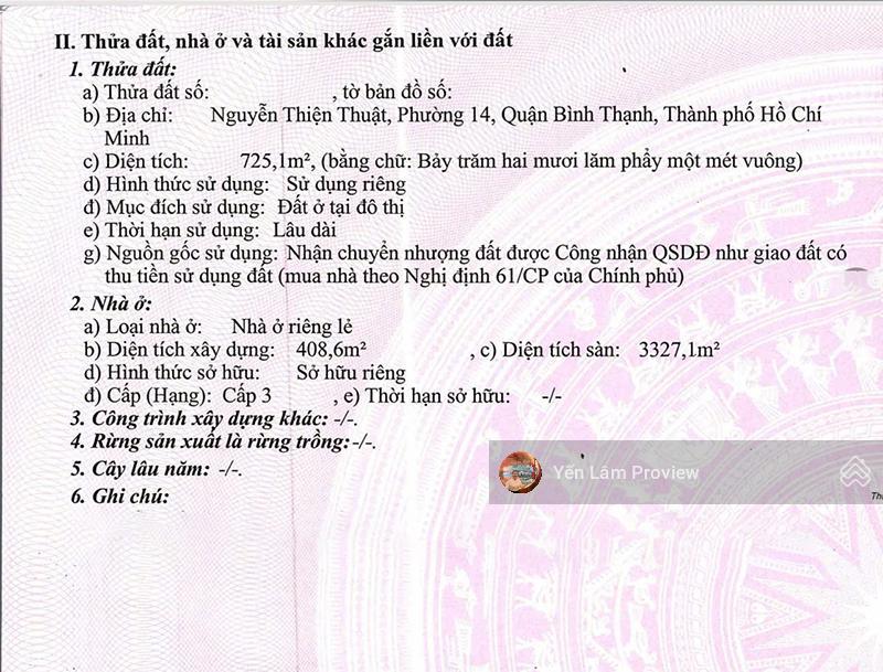 Bán tòa nhà nguyễn thiện thuật, phường 14, bình thạnh, 725,1m2, 1 hầm + 7 tầng, giá 280 tỷ