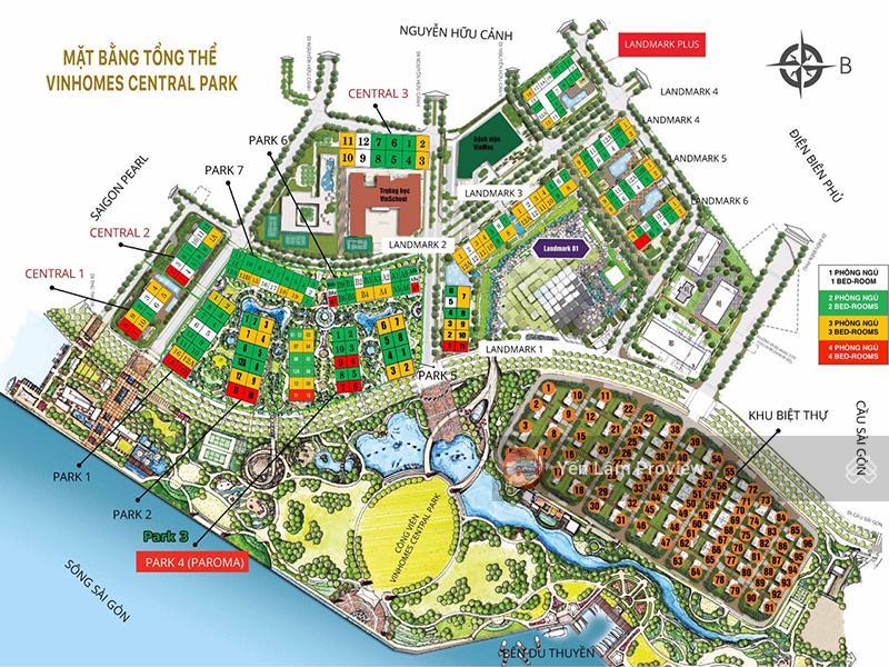 Căn hộ bán tại vinhomes central park vhcp gồm 4 phòng ngủ tầng thấp view đẹp với diện tích 150m2