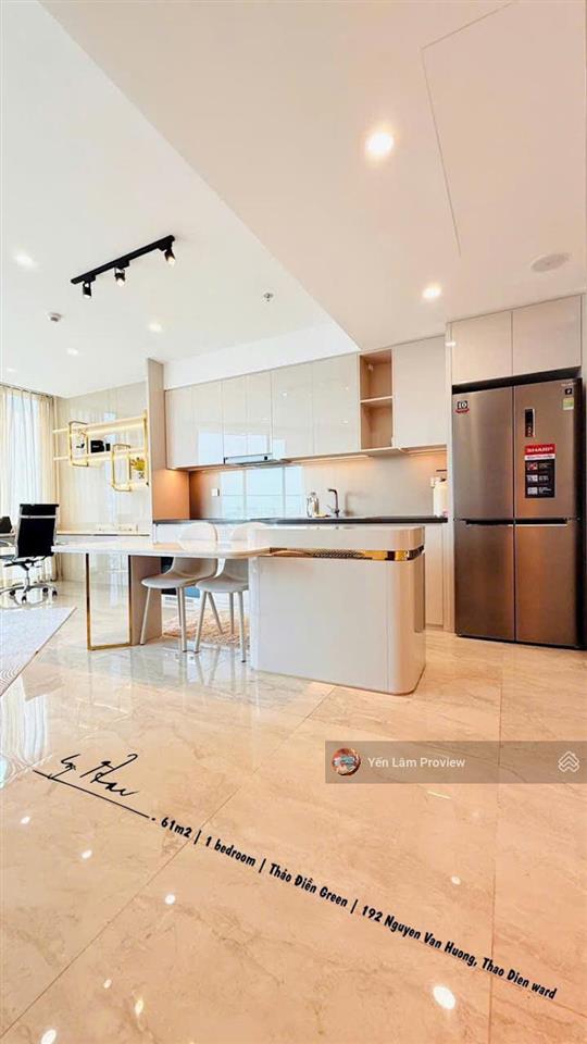 Cho thuê căn hộ thảo điền green 1pn, 55m², full nội thất, giá 32 triệu/th