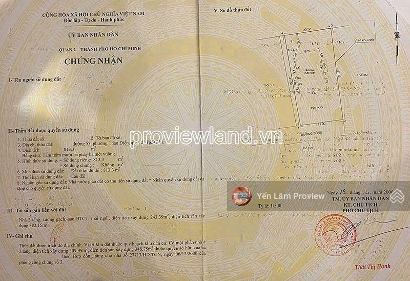 Bán đất đường số 55 thảo điền, 784,69 m2, ngang 19m, nở hậu, giá 170 tỷ
