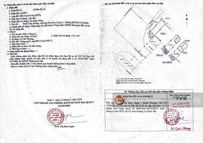 Bán nhà mặt tiền đinh tiên hoàng, tân định, 54m2, 1 trệt 2 lầu, giá 23 tỷ