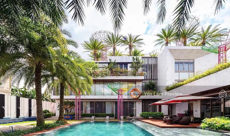 Bán biệt thự 2 mt view sông thân văn nhiếp, an khánh, 30x37m, 3 tầng, hồ bơi + sân vườn