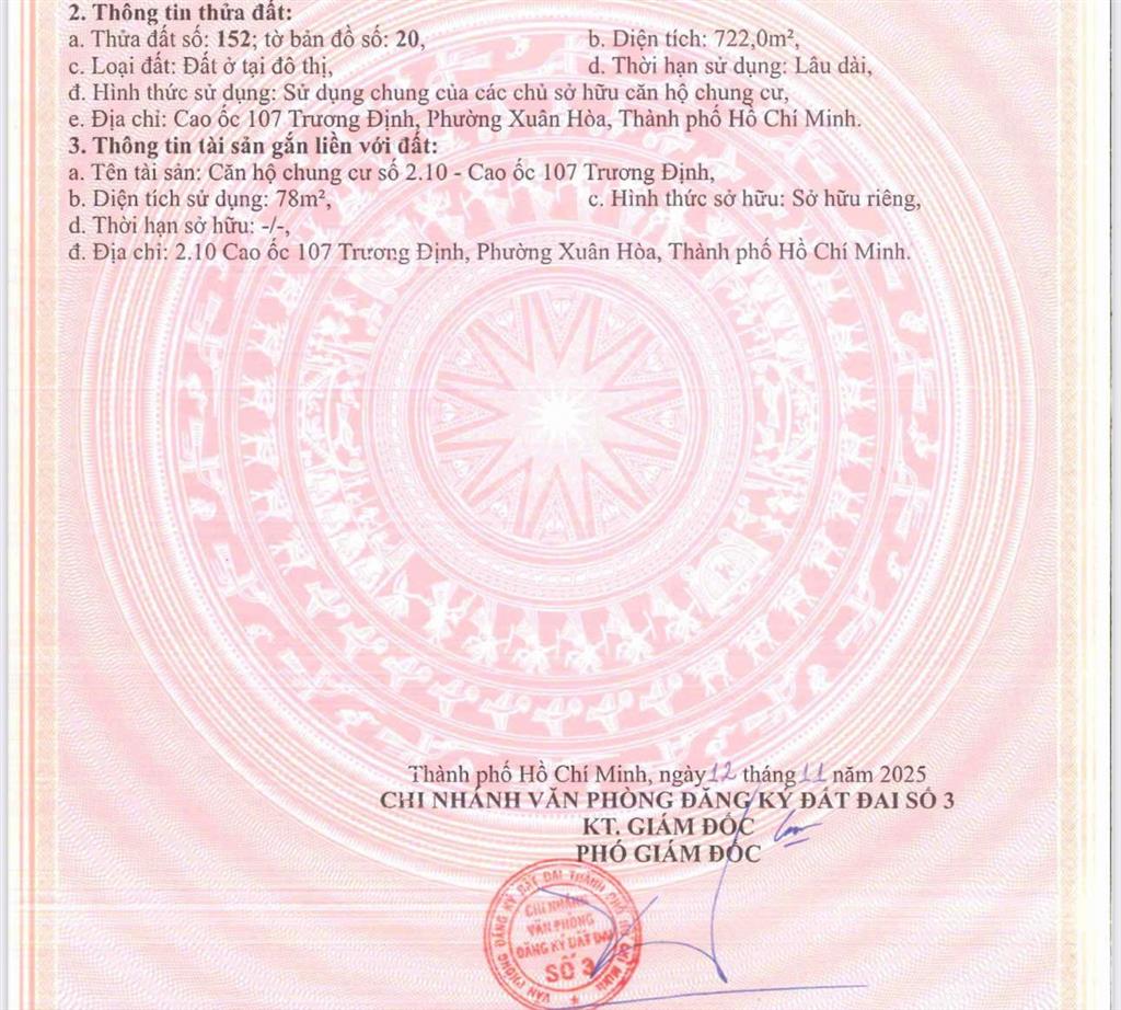 Bán căn hộ 107 trương định tầng 3, 2pn trung tâm quận 3  có ban công thoáng mát
