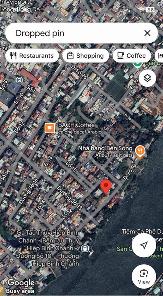 Cực hiếm! bán gấp lô đất view trực diện sông, mặt tiền đường số 10, hiệp bình chánh, ngang 11 m