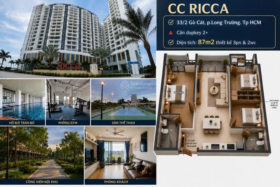 Bán cc ricca dt 57m2 1pn+, giá bán 2,7 tỷ,  0932 055 ***